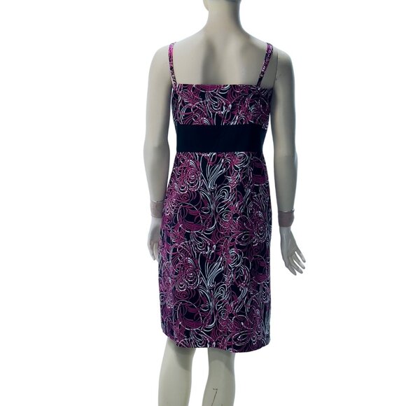 Ann Taylor LOFT Women Floral Print Strapless Dress Lined Pink Black Plus Size 18 - Picture 5 of 16